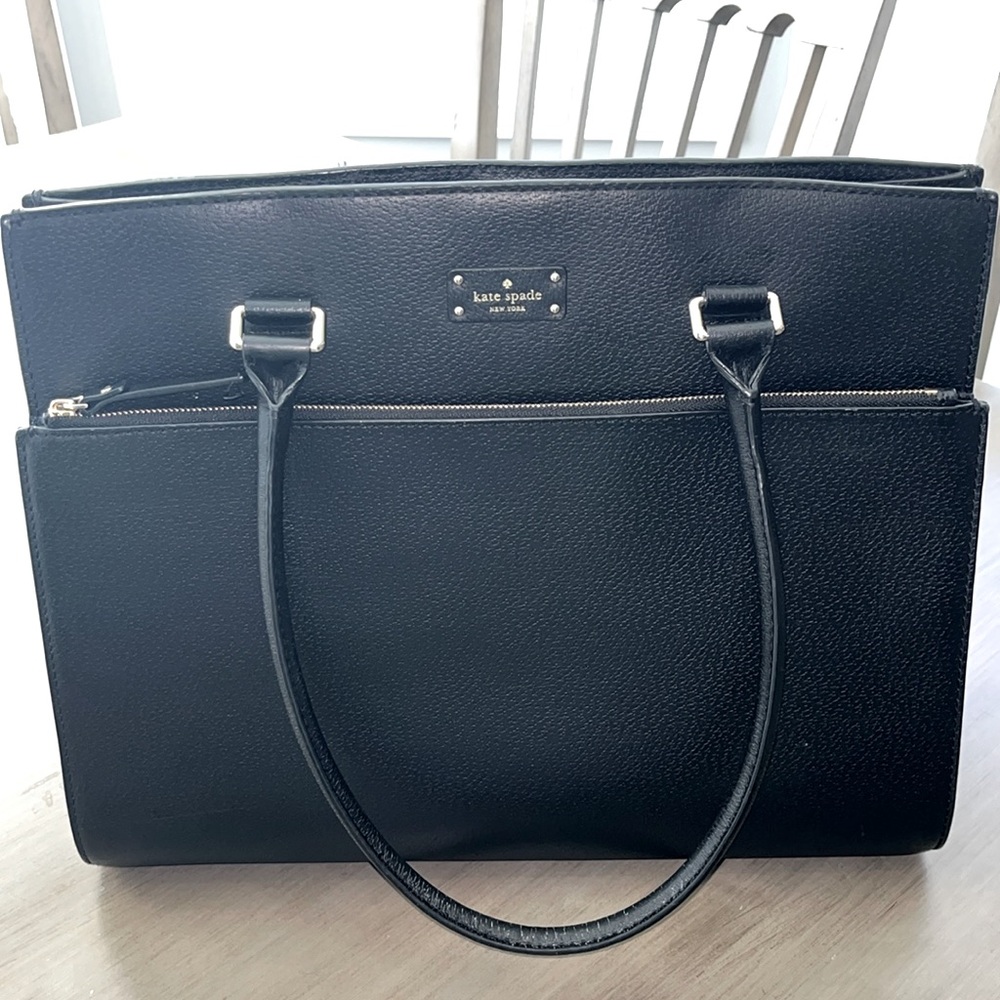 Kate Spade Black Leather Tote Bag